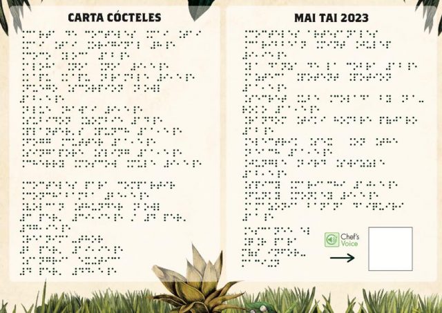 Zaragoza ya cuenta con la primera carta de cócteles en Braille