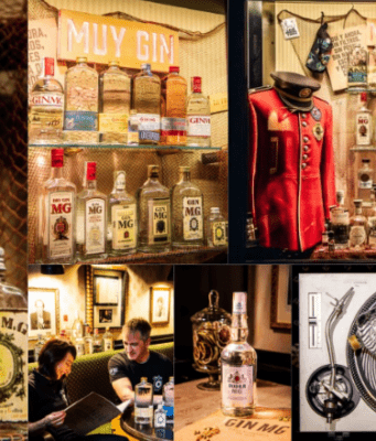 Un museo en la barra: un bar de León atesora el mayor archivo histórico de botellas de Gin MG