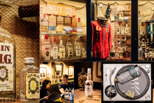 Un museo en la barra: un bar de León atesora el mayor archivo histórico de botellas de Gin MG