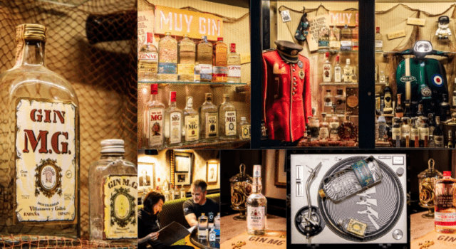 Un museo en la barra: un bar de León atesora el mayor archivo histórico de botellas de Gin MG