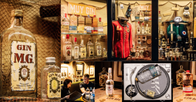 Un museo en la barra: un bar de León atesora el mayor archivo histórico de botellas de Gin MG